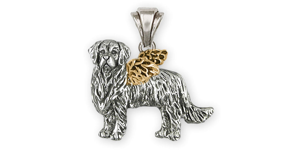 Golden Retriever Charms Golden Retriever Pendant Silver And 14k Gold On Stainless Steel Golden Retriever Jewelry Golden Retriever jewelry