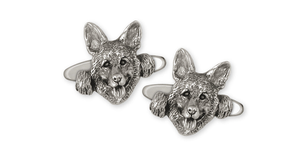 German Shepherd Charms German Shepherd Cufflinks Sterling Silver Dog Jewelry German Shepherd jewelry