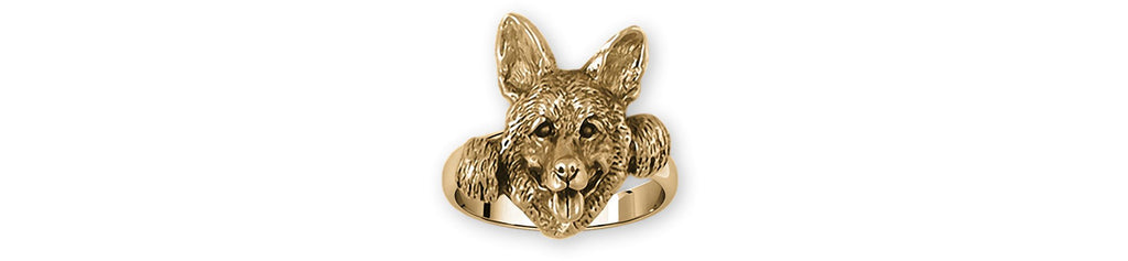 German Shepherd Charms German Shepherd Ring 14k Yellow Gold German Shepherd Jewelry German Shepherd jewelry