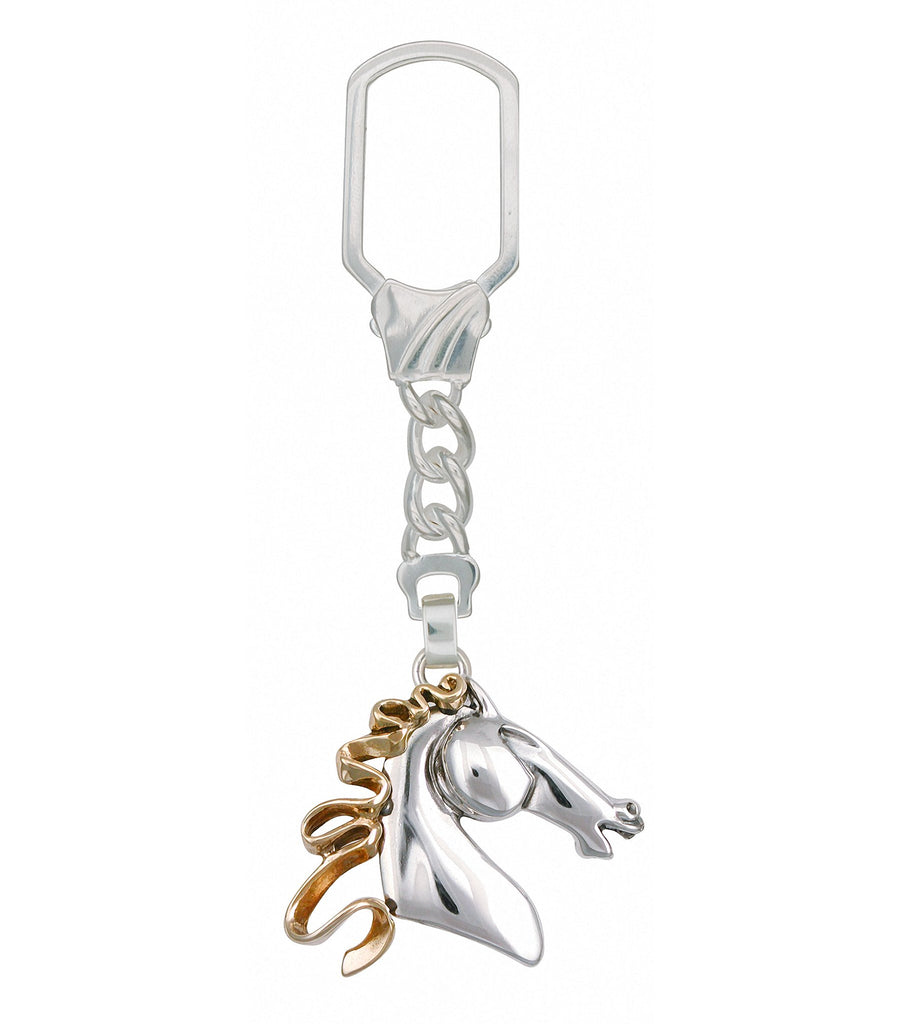 Horse Charms Horse Key Ring Sterling Silver And Yellow Bronze Horse Jewelry Horse jewelry