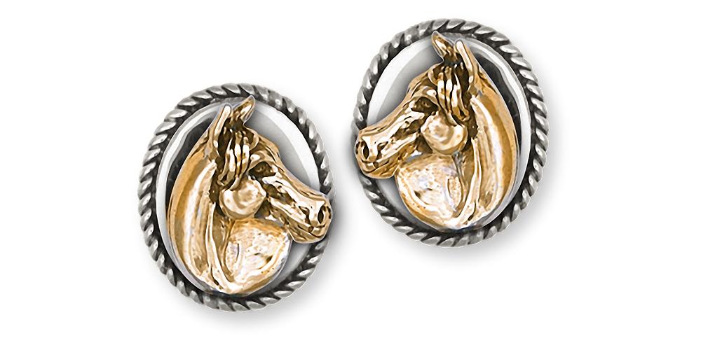 Horse Charms Horse Cufflinks Silver And Gold Horse Jewelry Horse jewelry