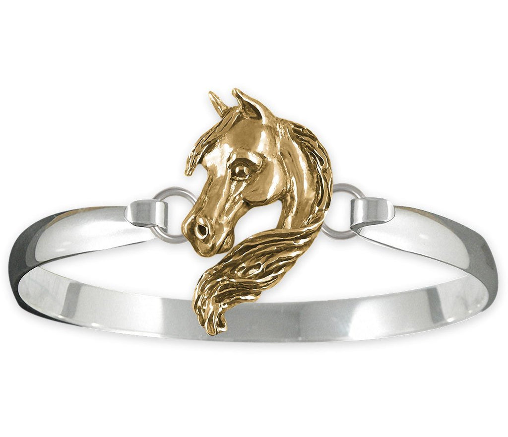 Horse Charms Horse Bracelet Silver And 14k Gold Horse Jewelry Horse jewelry