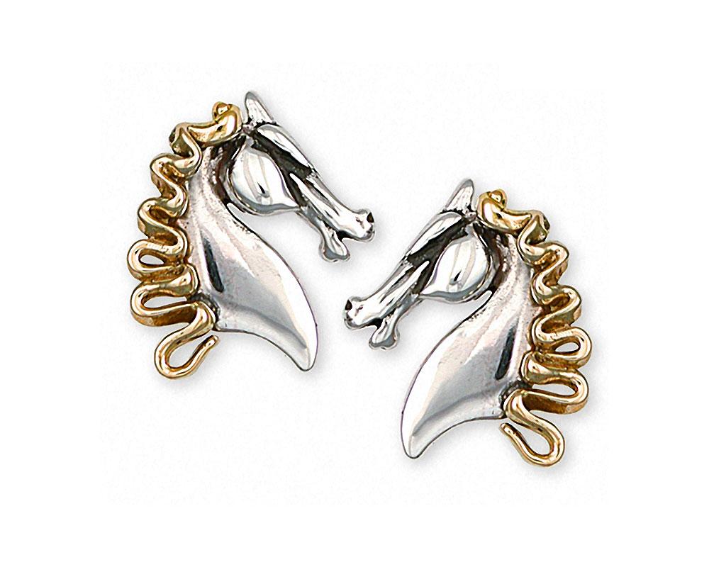 Horse Charms Horse Cufflinks Silver And Gold Horse Jewelry Horse jewelry