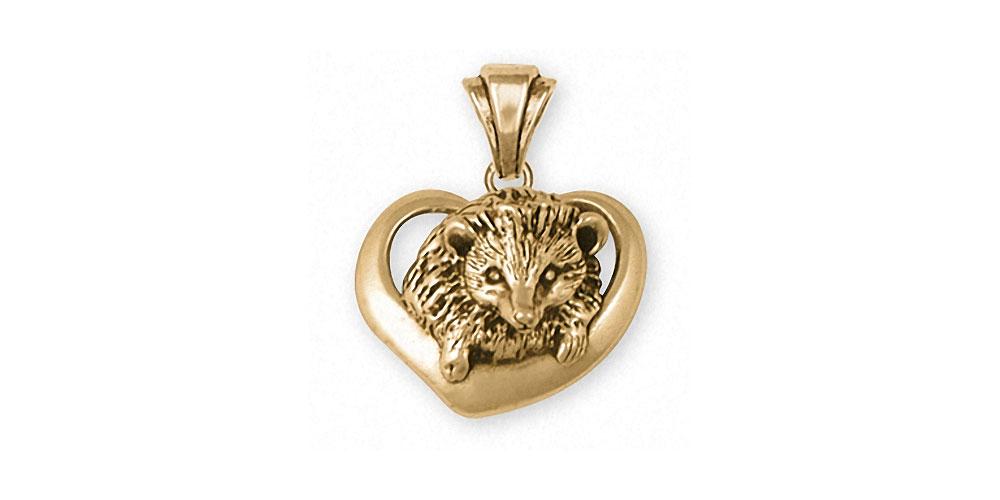 Hedgehog Heart Charms Hedgehog Heart Pendant 14k Gold Hedgehog Jewelry Hedgehog Heart jewelry