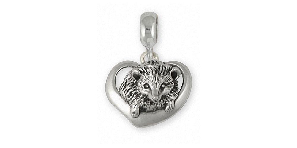 Hedgehog Heart Charms Hedgehog Heart Charm Slide Sterling Silver Hedgehog Jewelry Hedgehog Heart jewelry