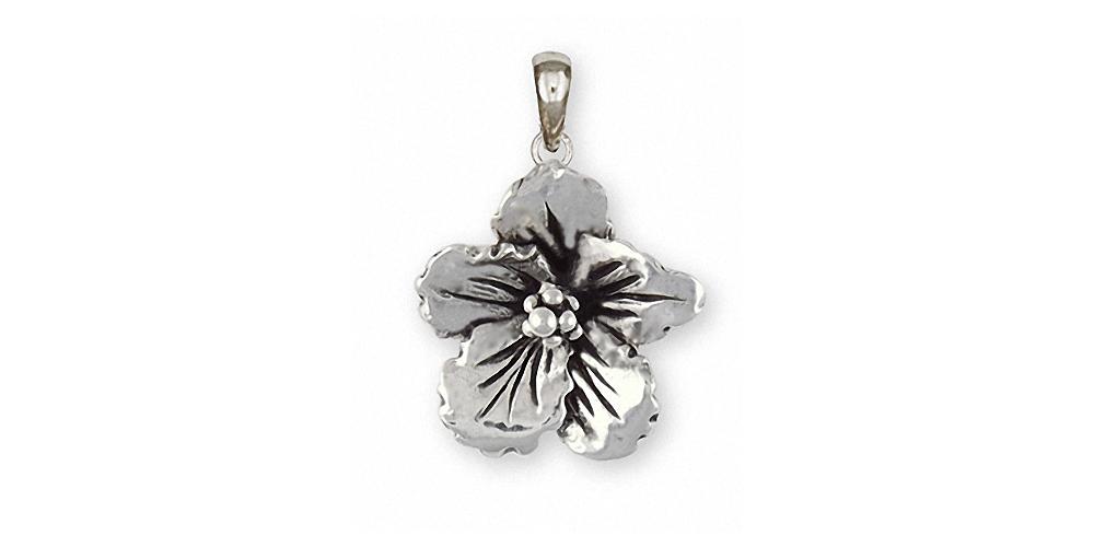 Hibiscus Charms Hibiscus Pendant Sterling Silver Hibiscus Flower Jewelry Hibiscus jewelry