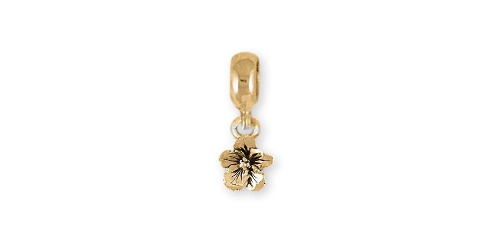 Hibiscus Charms Hibiscus Charm Slide 14k Gold Hibiscus Flower Jewelry Hibiscus jewelry