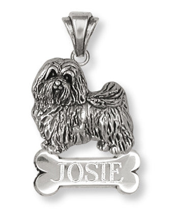 Havanese Personalized Pendant Handmade Sterling Silver Dog Jewelry HV1-BNP