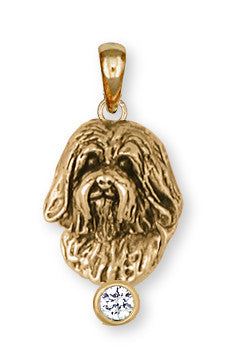 Havanese Pendant 14k Yellow Gold Vermeil Dog Jewelry HV5-SPVM