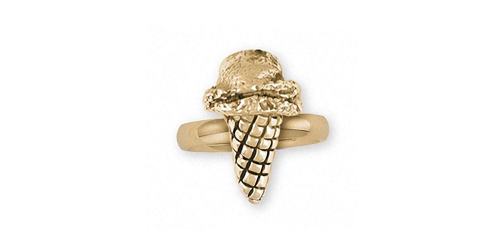 Ice Cream Cone Charms Ice Cream Cone Ring 14k Gold Ice Cream Cone Jewelry Ice Cream Cone jewelry