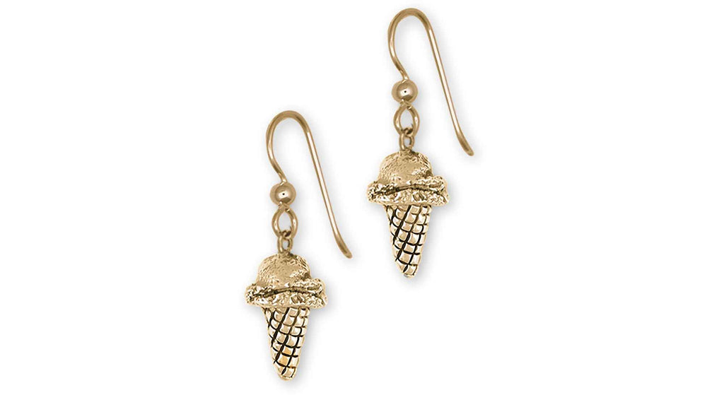 Ice Cream Cone Charms Ice Cream Cone Earrings 14k Yellow Gold Ice Cream Cone Jewelry Ice Cream Cone jewelry