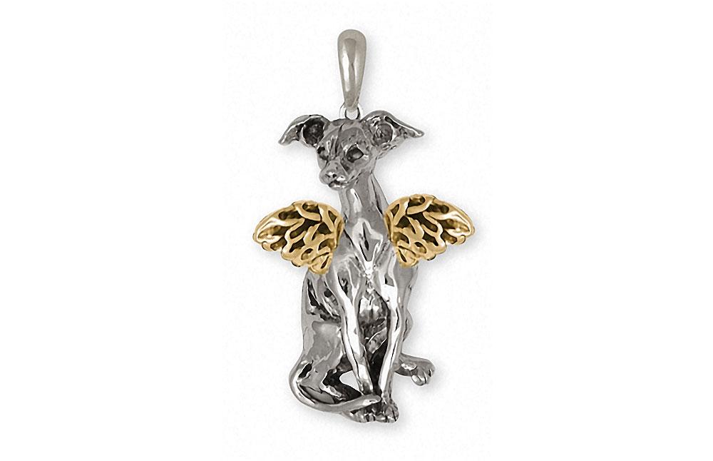 Italian Greyhound Charms Italian Greyhound Pendant Silver And 14k Gold Dog Jewelry Italian Greyhound jewelry