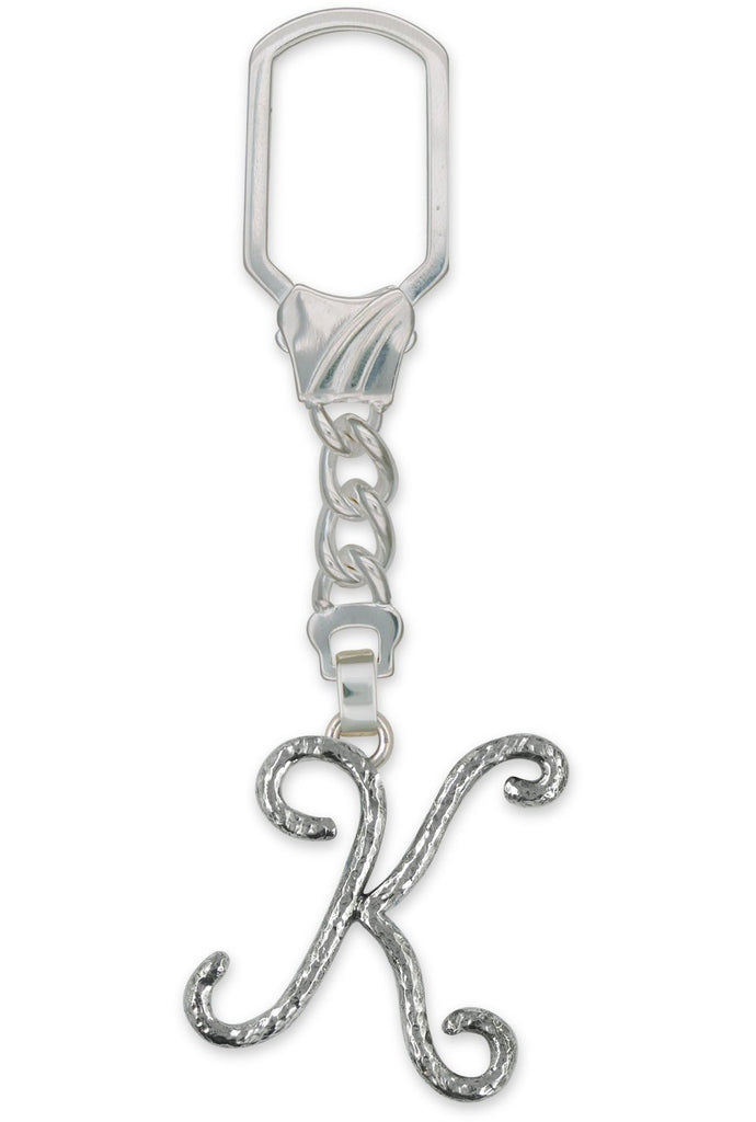 Initial Charms Initial Key Ring Sterling Silver Personalized Initial Jewelry Initial jewelry