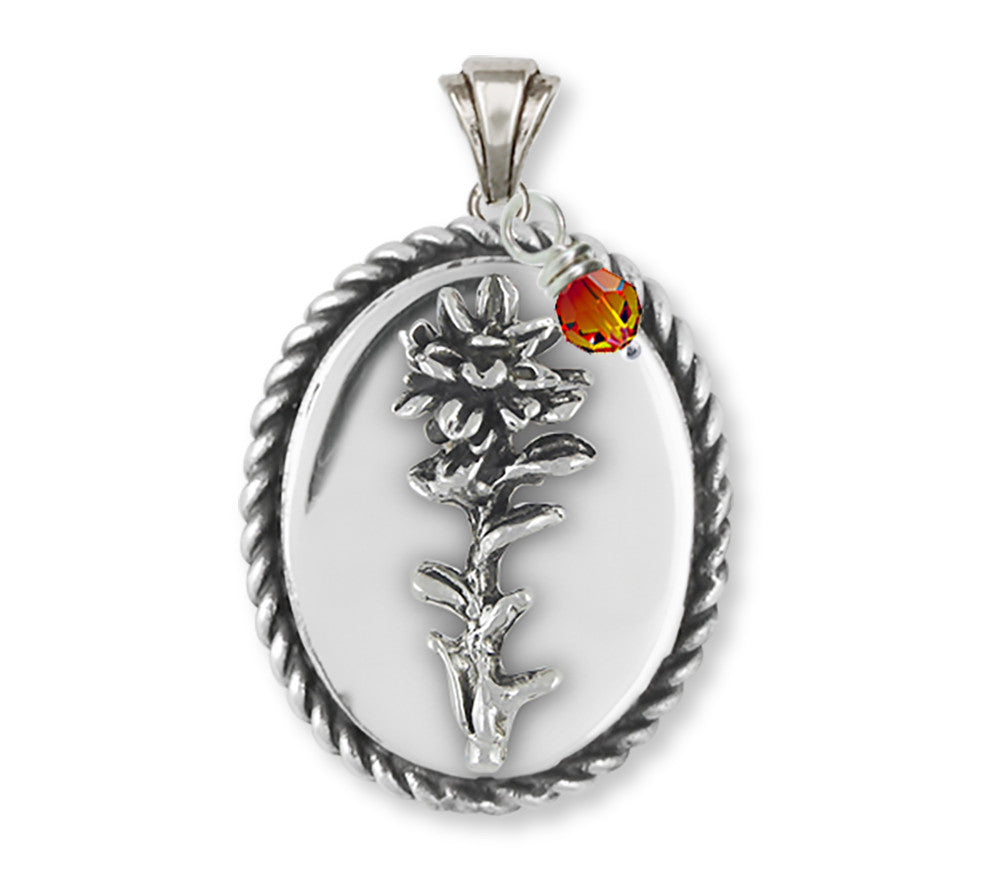 Indian Paintbrush Charms Indian Paintbrush Pendant Sterling Silver Flower Jewelry Indian Paintbrush jewelry