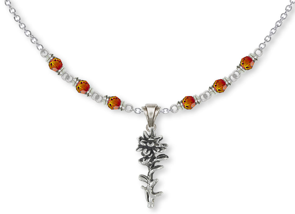 Indian Paintbrush Charms Indian Paintbrush Necklace Sterling Silver Flower Jewelry Indian Paintbrush jewelry