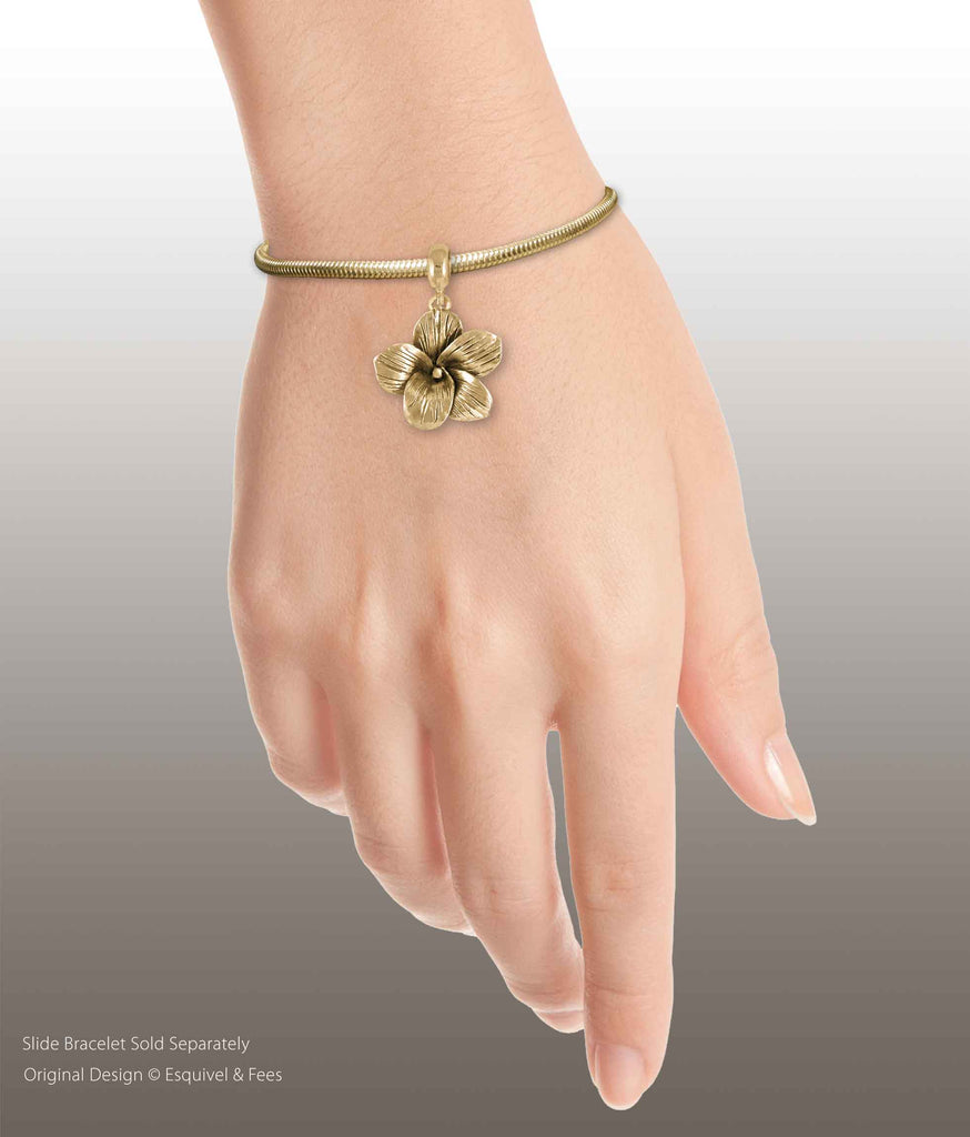 Jasmine Jewelry 14k Gold Handmade Jasmine Flower Charm Slide This Charm Will Fit A Pandora® Slide Bracelet JAS1-PNSG