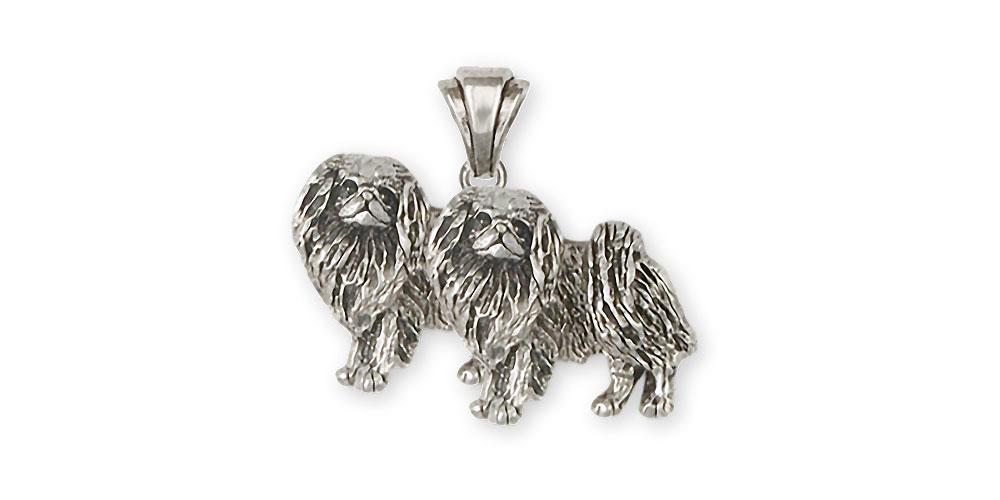 Double Japanese Chin Charms Double Japanese Chin Pendant Sterling Silver Dog Jewelry Double Japanese Chin jewelry