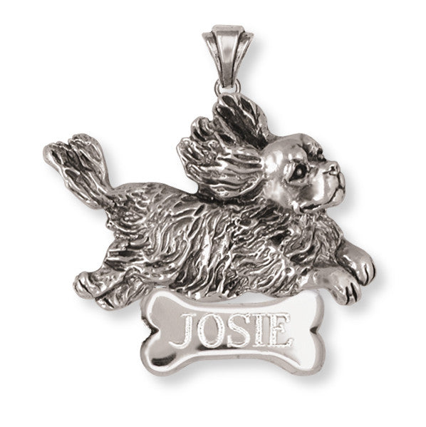 Cavalier King Charles Spaniel Personalized Pendant Jewelry Handmade Sterling Silver KC16-NP