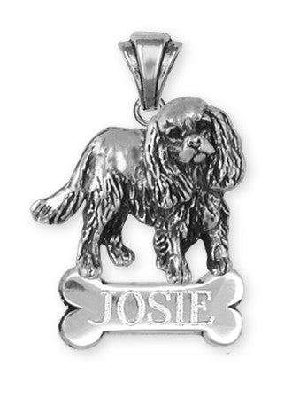Cavalier King Charles Spaniel Personalized Pendant Jewelry Handmade Sterling Silver KC17-BNP