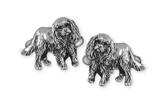 Cavalier King Charles Spaniel Cuff Links Jewelry Handmade Sterling Silver KC17-CL