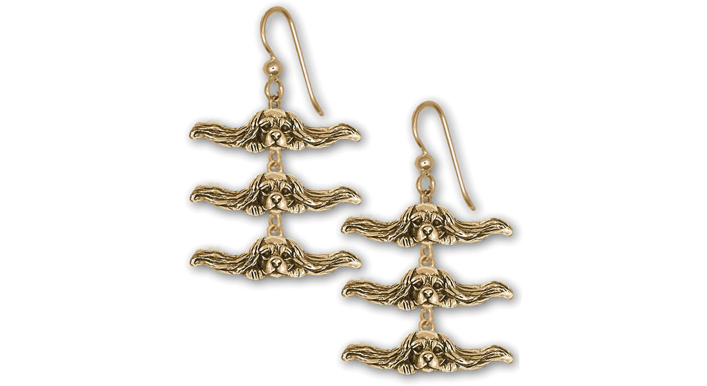 Cavalier King Charles Spaniel Charms Cavalier King Charles Spaniel Earrings 14k Yellow Gold  Jewelry Cavalier King Charles Spaniel jewelry