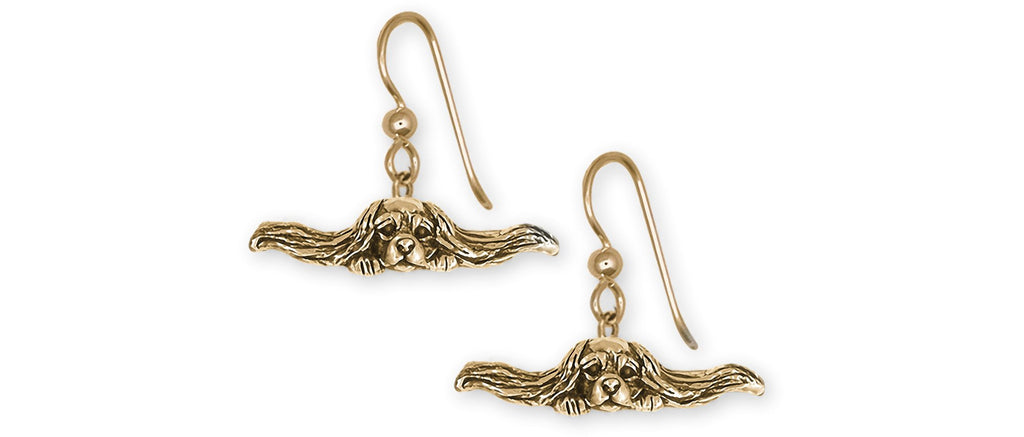 Cavalier King Charles Spaniel Charms Cavalier King Charles Spaniel Earrings 14k Yellow Gold  Jewelry Cavalier King Charles Spaniel jewelry