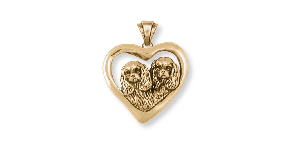 Cavalier King Charles Spaniel Charms Cavalier King Charles Spaniel Pendant 14k Two Tone Gold Vermeil Dog Jewelry Cavalier King Charles Spaniel jewelry