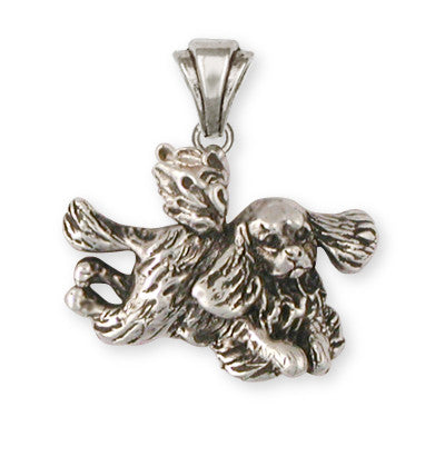 Cavalier King Charles Spaniel Angel Pendant Jewelry Handmade Sterling Silver KC24-AP