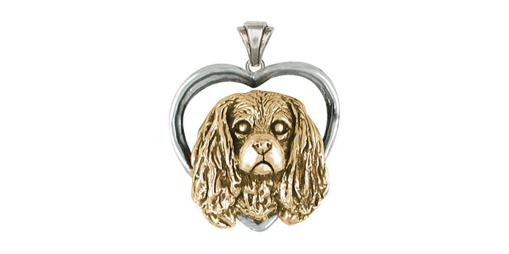 Cavalier King Charles Spaniel Charms Cavalier King Charles Spaniel Pendant 14k Two Tone Gold Vermeil Dog Jewelry Cavalier King Charles Spaniel jewelry