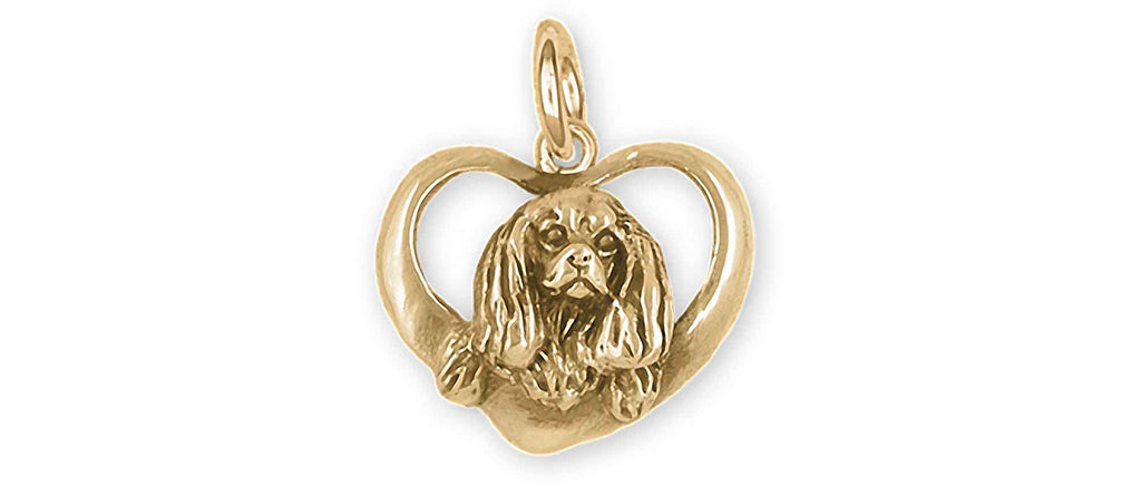 Cavalier King Charles Spaniel Charms Cavalier King Charles Spaniel Charm 14k Yellow Gold Cavalier Jewelry Cavalier King Charles Spaniel jewelry