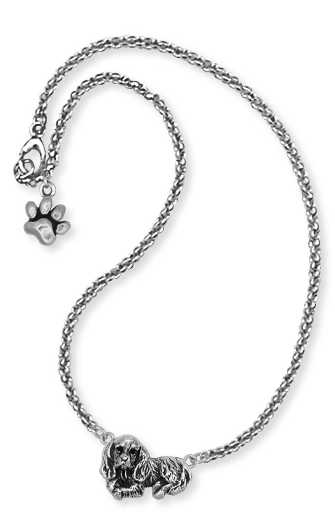 Cavalier King Charles Spaniel Ankle Bracelet Jewelry Handmade Sterling Silver KC3-A