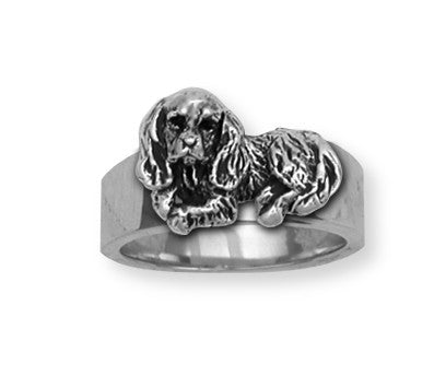 Cavalier King Charles Spaniel Ring Jewelry Handmade Sterling Silver KC3-R