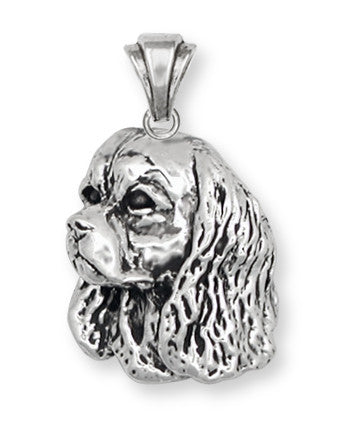 Cavalier King Charles Spaniel Pendant Jewelry Handmade Sterling Silver KC8-P