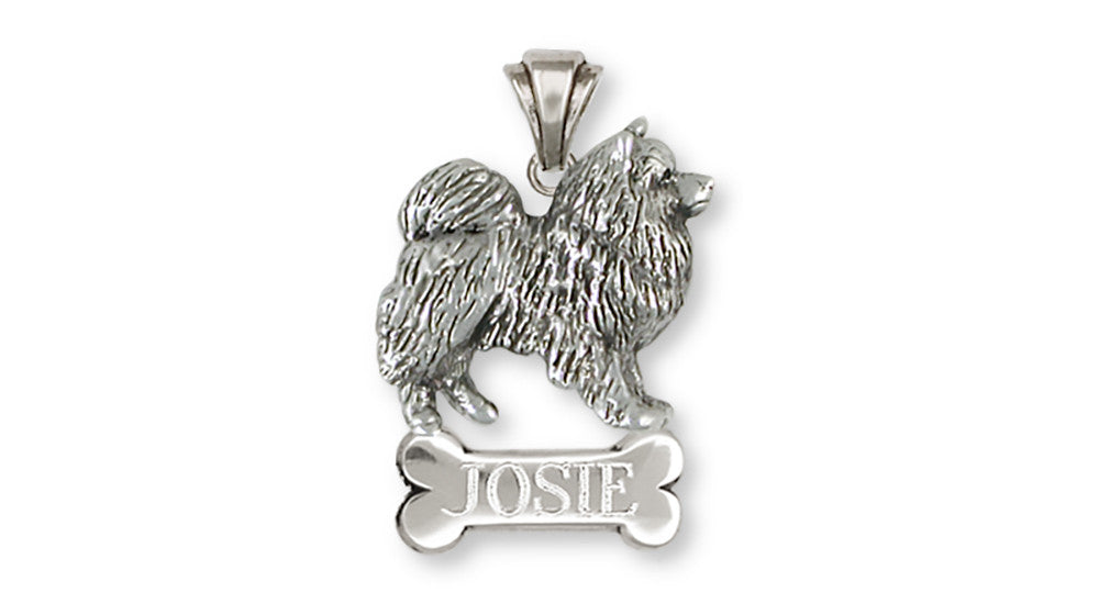 Keeshond Charms Keeshond Personalized Pendant Sterling Silver Dog Jewelry Keeshond jewelry