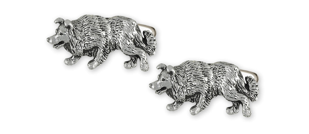 Border Collie Cufflinks Jewelry Sterling Silver Handmade Dog Cufflinks BDC5-CL