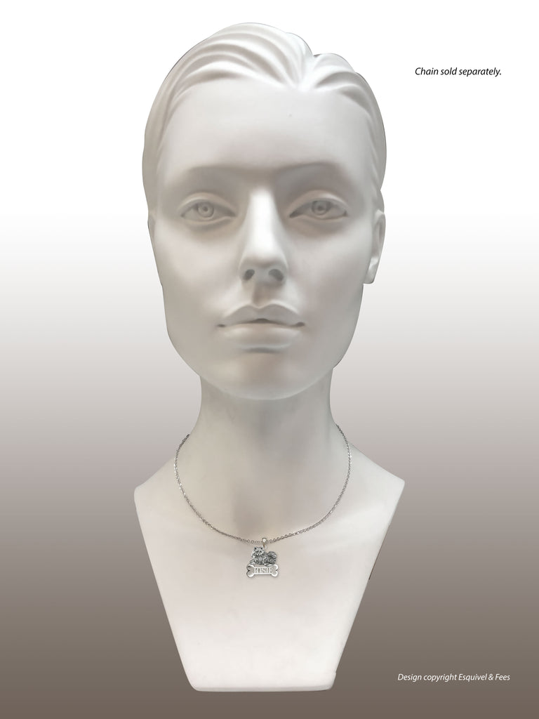 Keeshond Jewelry Sterling Silver Handmade Keeshond Personalized Pendant  KSH1B-NP