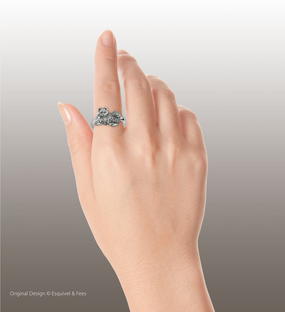 Keeshond Jewelry Sterling Silver Handmade Keeshond Ring  KSH1B-R