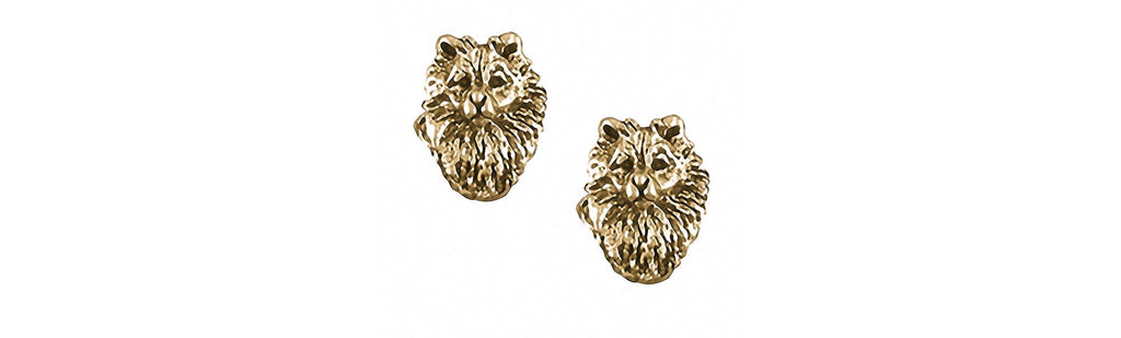 Keeshond Charms Keeshond Earrings 14k Gold Keeshond Jewelry Keeshond jewelry