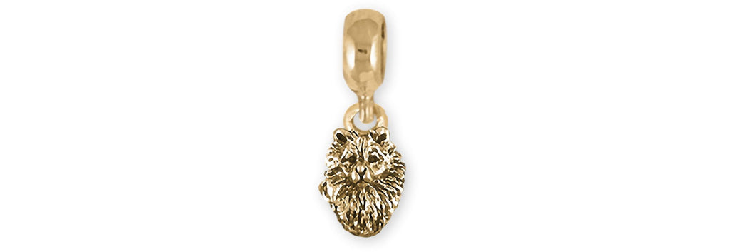 Keeshond Charms Keeshond Charm Slide 14k Gold Keeshond Jewelry Keeshond jewelry