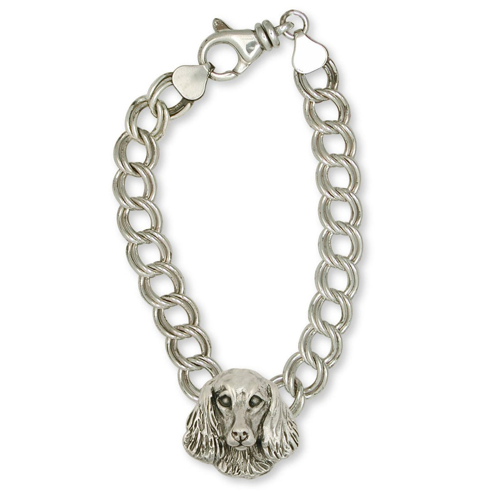 Long Hair Dachshund Charms Long Hair Dachshund Bracelet Sterling Silver Dog Jewelry Long Hair Dachshund jewelry