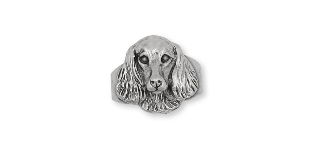 Long Hair Dachshund Charms Long Hair Dachshund Ring Sterling Silver Dog Jewelry Long Hair Dachshund jewelry