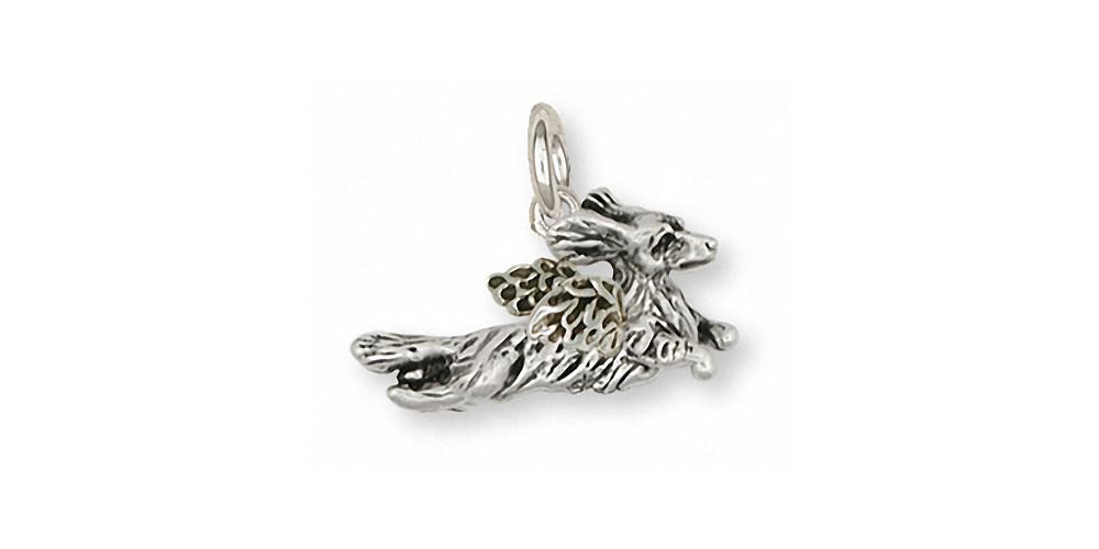 Long Hair Dachshund Charms Long Hair Dachshund Charm Sterling Silver Dog Jewelry Long Hair Dachshund jewelry