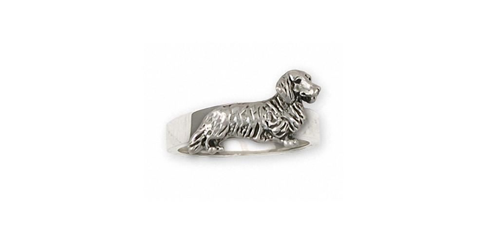 Long Hair Dachshund Charms Long Hair Dachshund Ring Sterling Silver Dog Jewelry Long Hair Dachshund jewelry