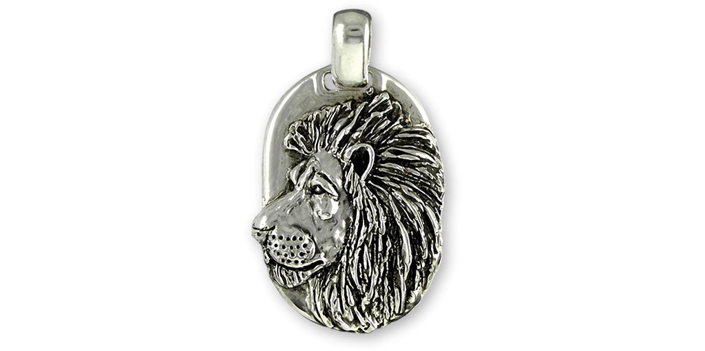Lion Charms Lion Pendant Sterling Silver Lion Dog Tag Jewelry Lion jewelry