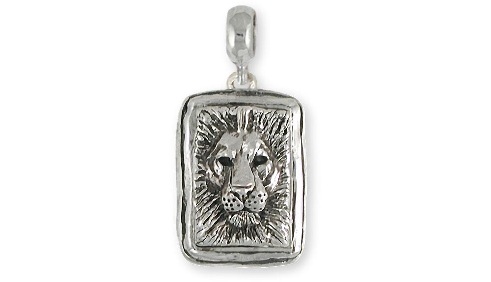 Lion Charms Lion Charm Slide Sterling Silver Lion Jewelry Lion jewelry