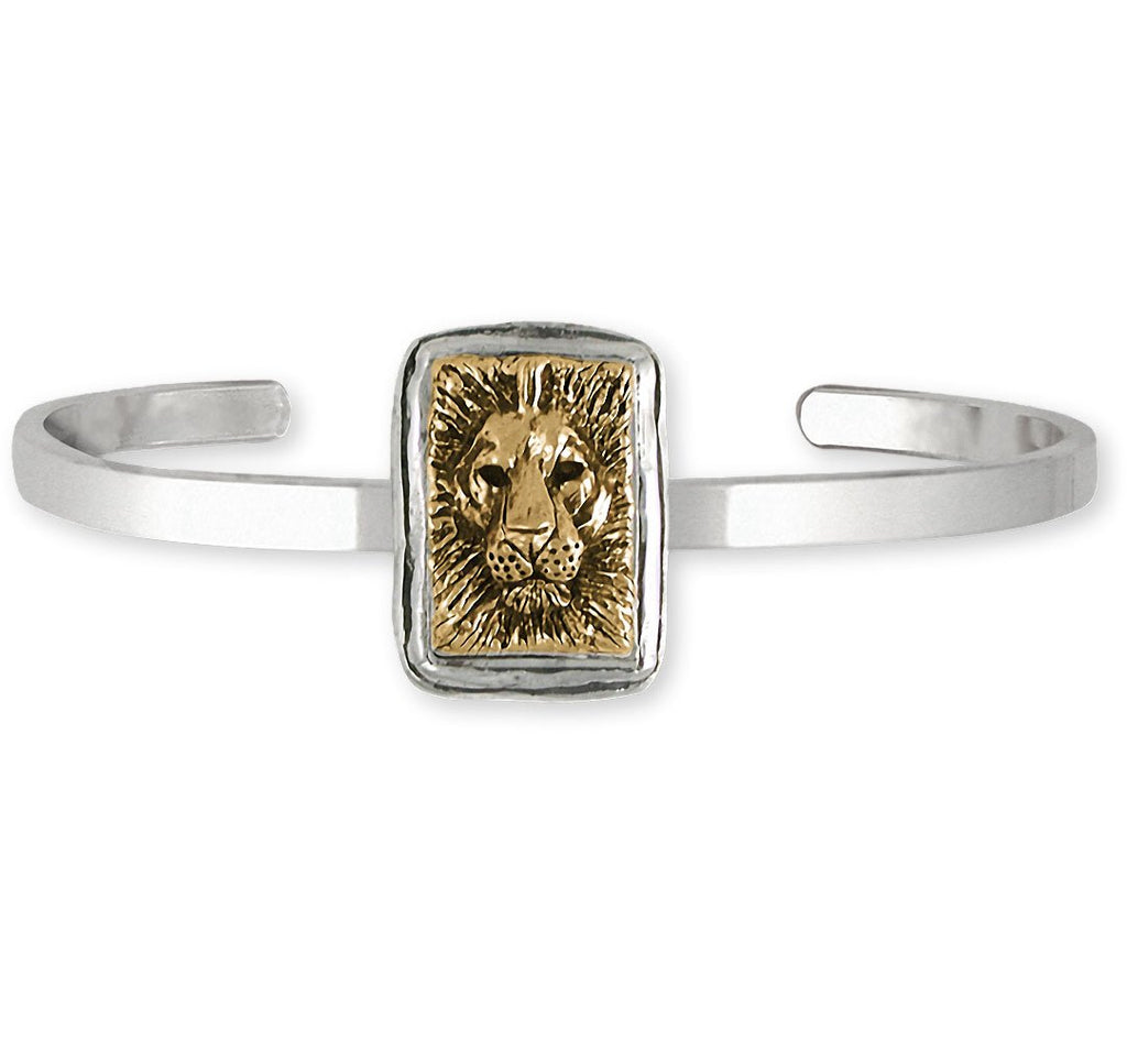 Lion Charms Lion Bracelet Silver And 14k Gold Lion Jewelry Lion jewelry