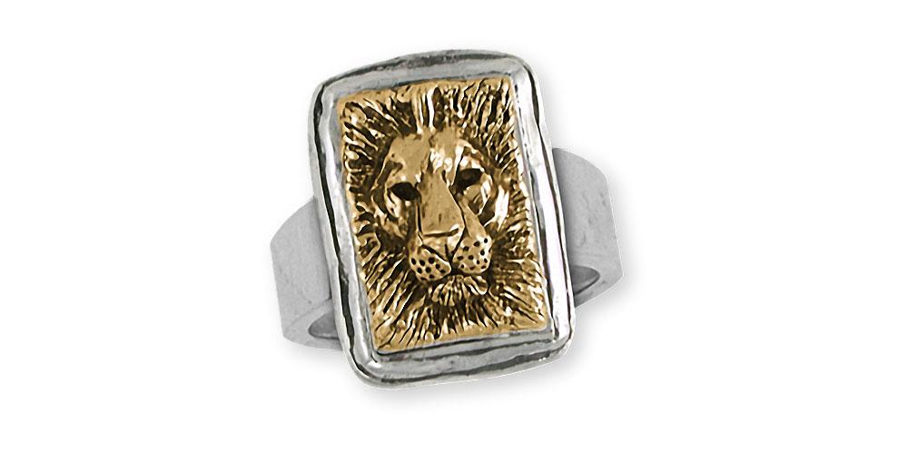 Lion Charms Lion Ring Silver And 14k Gold Lion Jewelry Lion jewelry
