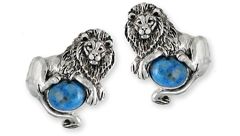 Lion Charms Lion Cufflinks Sterling Silver Lion Jewelry Lion jewelry