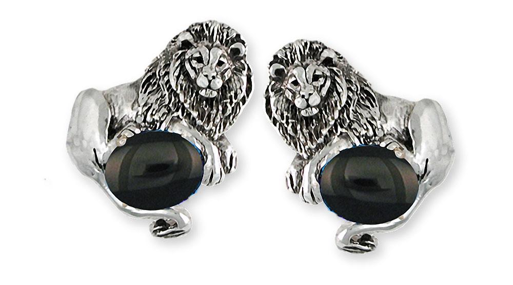 Lion Charms Lion Cufflinks Sterling Silver Lion Jewelry Lion jewelry