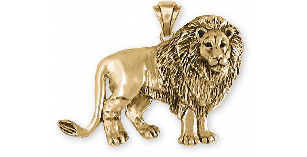Lion Charms Lion Pendant 14k Gold Lion Jewelry Lion jewelry